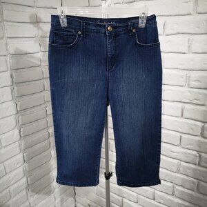 Gloria Vanderbilt Amanda Skimmer Ladies Size 4 Medium Wash Denim Capri Pants